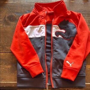 Puma Kids orange and gray Track Jacket